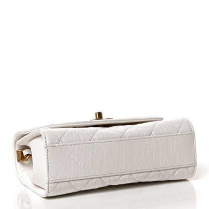 Chanel Crumpled Lambskin Quilted Mini CC Links Top Handle Flap White 4 of 11