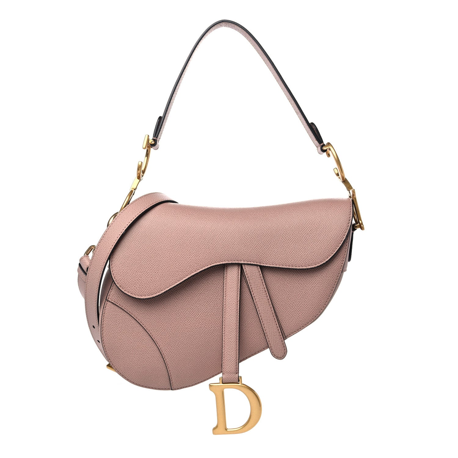 Christian Dior Grained Calfskin Saddle Bag With Strap Blush 1 of 9
