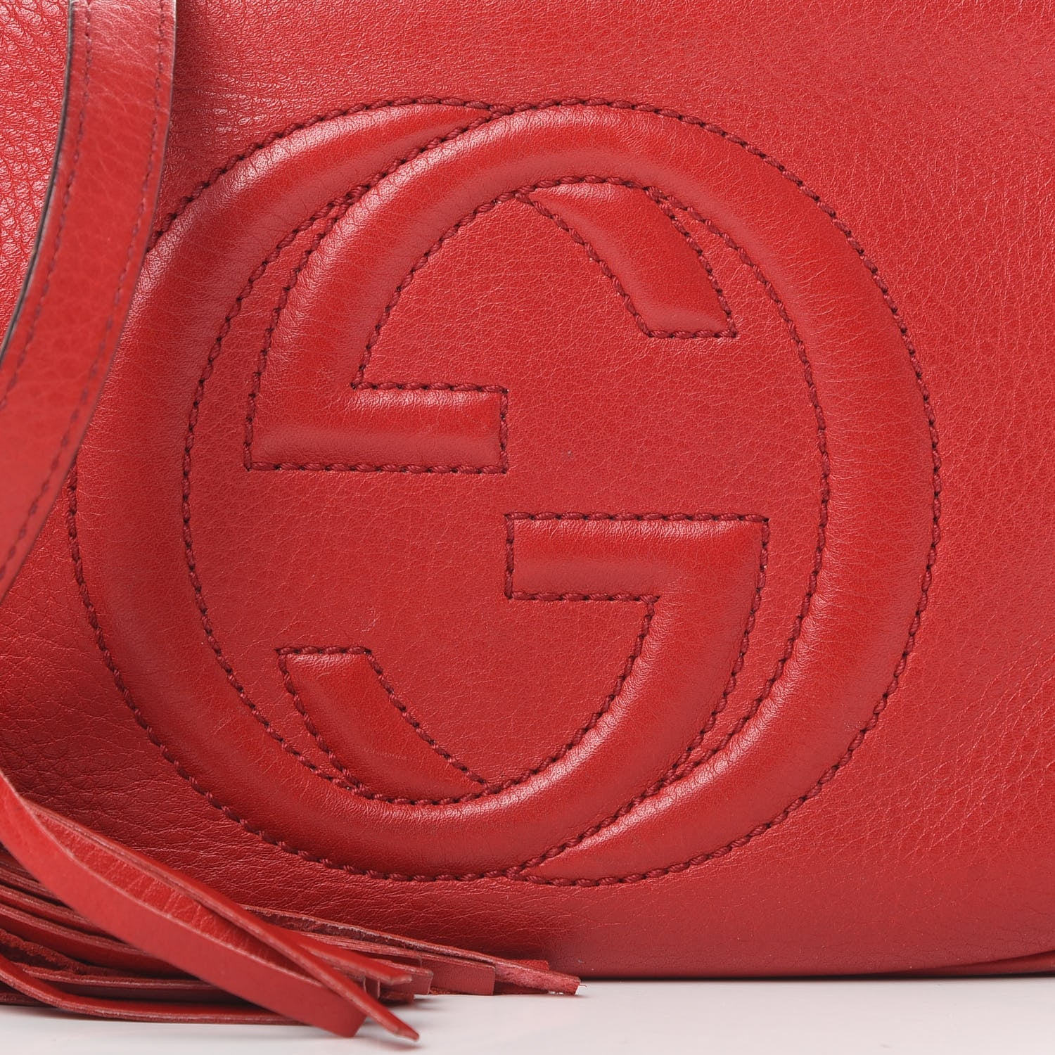 Gucci Pebbled Calfskin Small Soho Disco Bag Tabasco Red 8 of 16