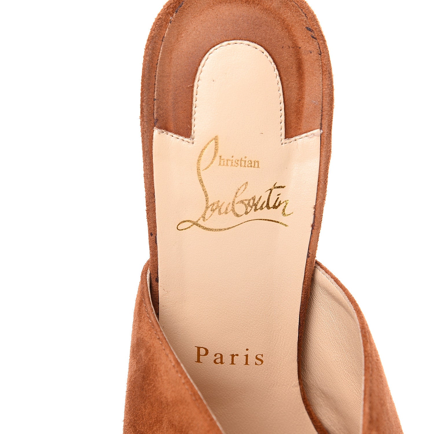 Christian Louboutin Veau Velours 110 Platform Mules 38.5 Cannelle 7 of 10