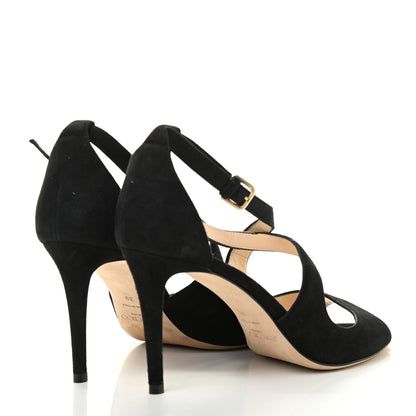 Jimmy Choo Suede Emily 100 Sandal 39 Black 4 of 8