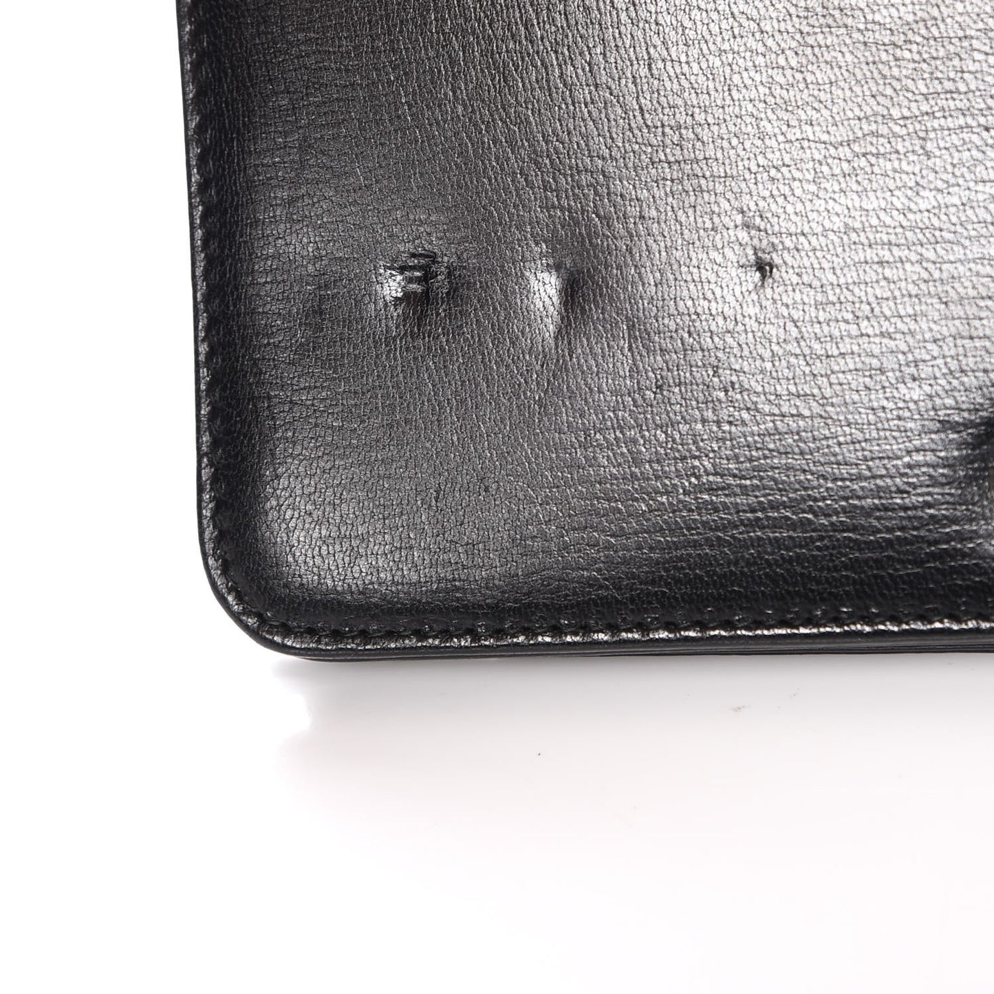 Goatskin Quilted Diamond CC Wallet On Chain WOC Black
