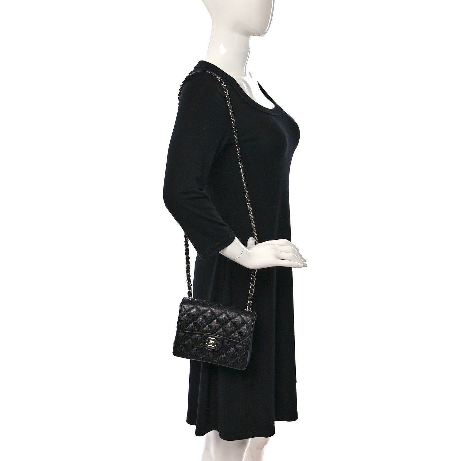 Chanel Caviar Quilted Mini Square Flap Black 2 of 11