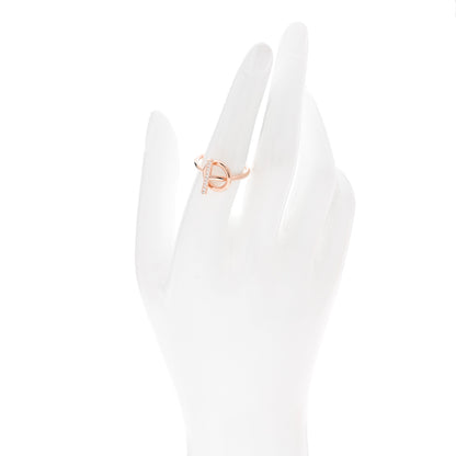 Hermes 18K Rose Gold Diamond PM Echappee Ring 54 7 2 of 5