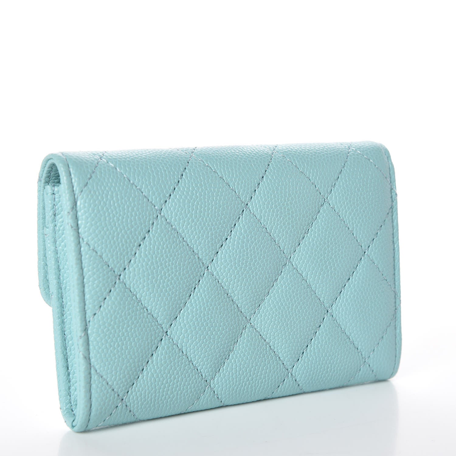 Chanel Caviar Quilted Card Holder Light Blue 3 of 9