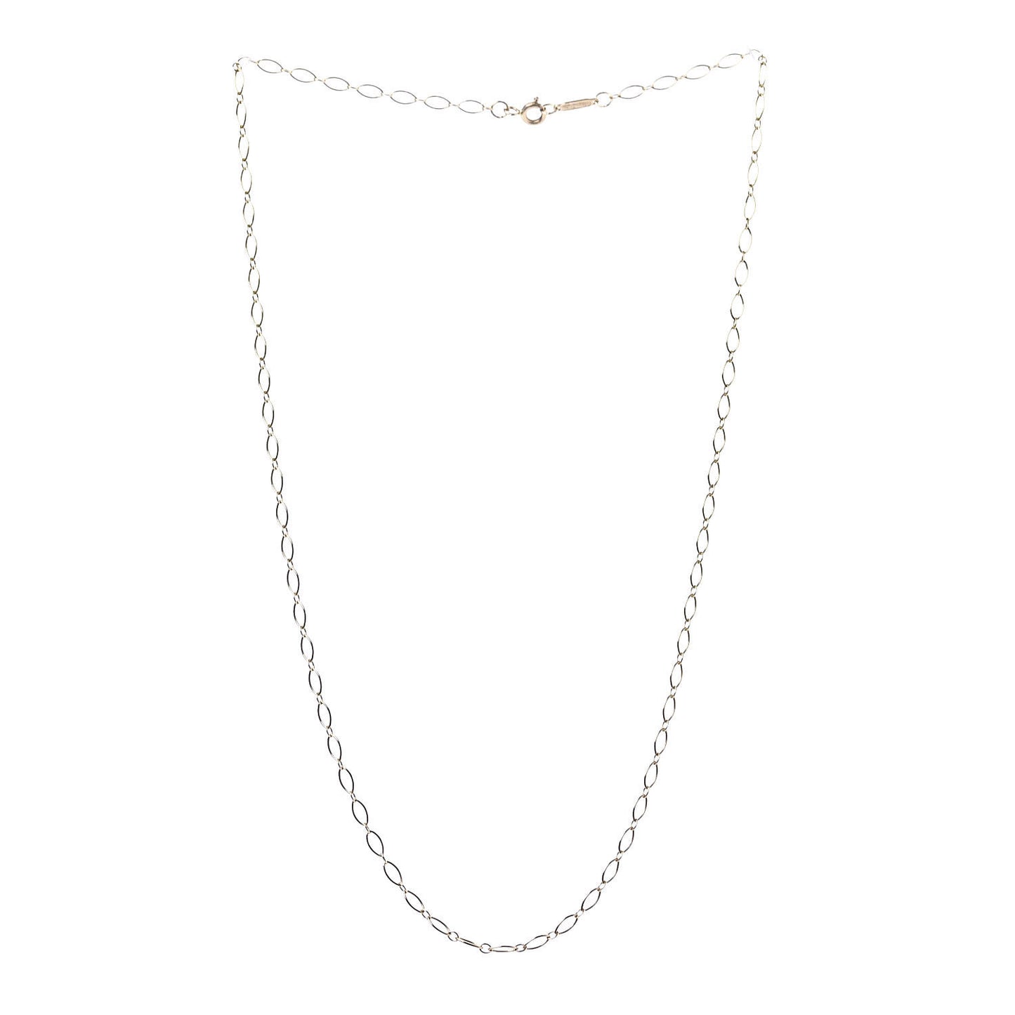 18K Yellow Gold Oval Link Chain Necklace 18"