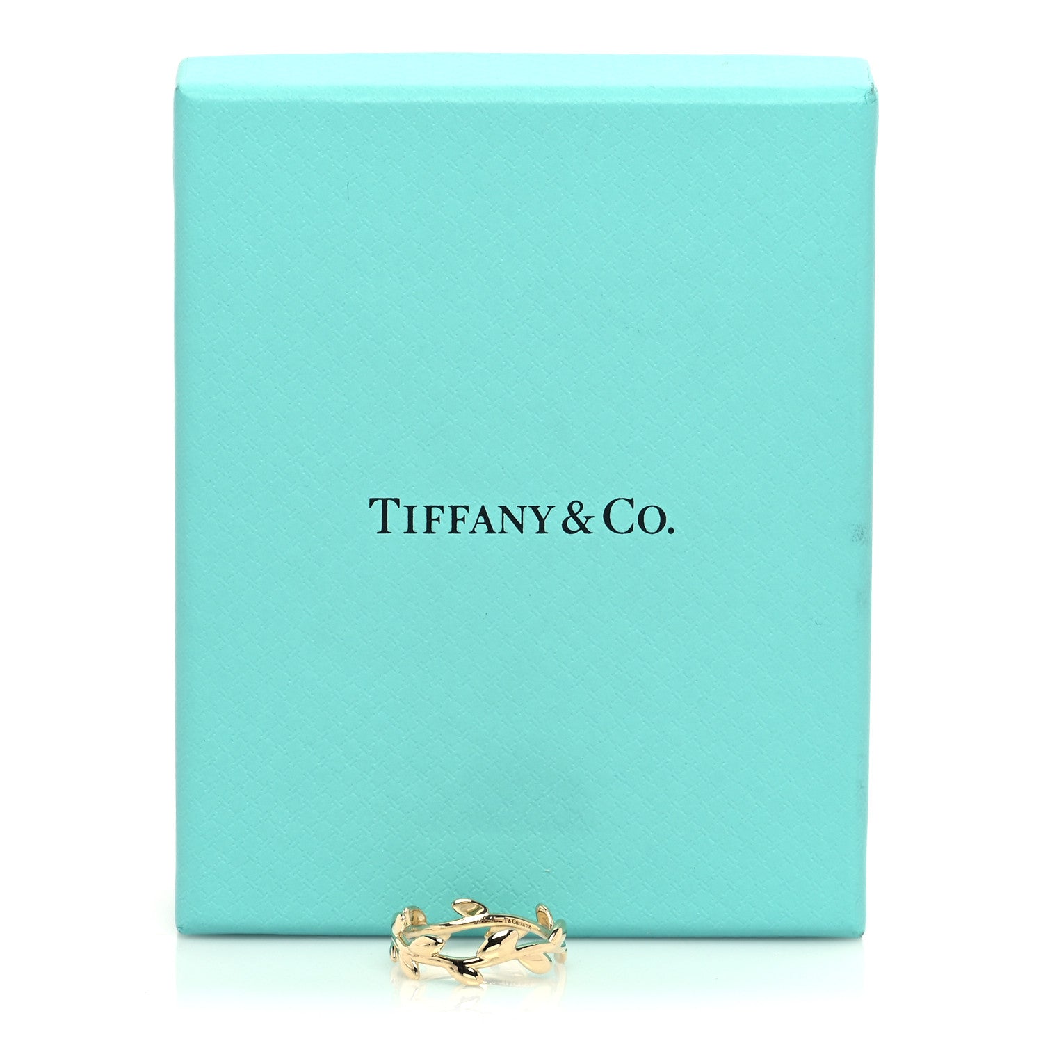 Tiffany 18K Yellow Gold Narrow Paloma Picasso Olive Leaf Band Ring 52 6 5 of 5