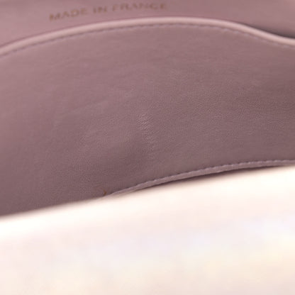 Chanel Iridescent Canvas Mini Camellia Flap Light Purple 12 of 18