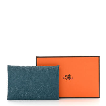 Hermes Chevre Mysore Calvi Card Case Vert Bosphore 8 of 8