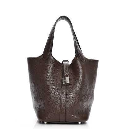 Hermes Taurillon Clemence Picotin Lock 18 PM Cafe 1 of 8