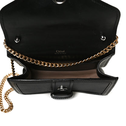 Chloe Shiny Goatskin Calfskin Aby Chain Shoulder Bag Black 9 of 15