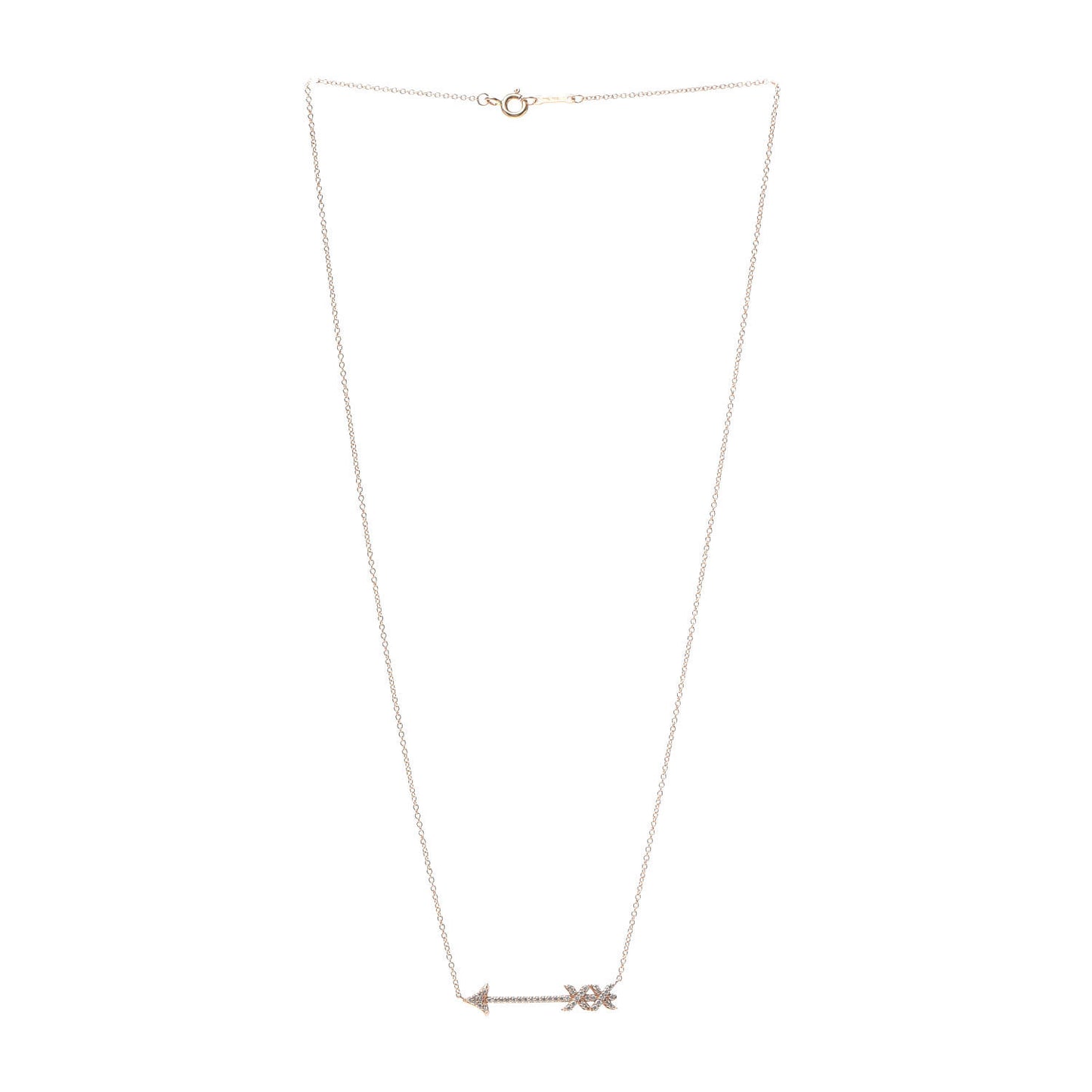 18K Rose Gold Diamond Paloma's Graffiti Arrow Pendant Necklace