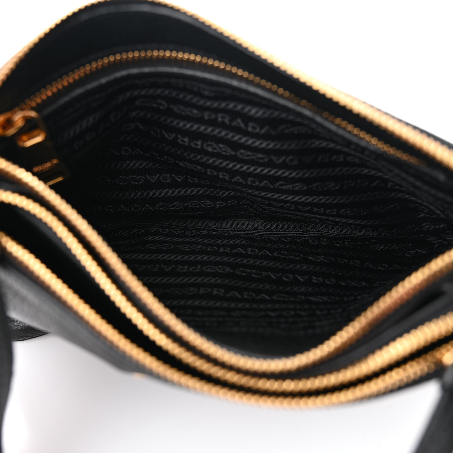 Prada Vitello Phenix Double Zip Crossbody Bag Black 5 of 11