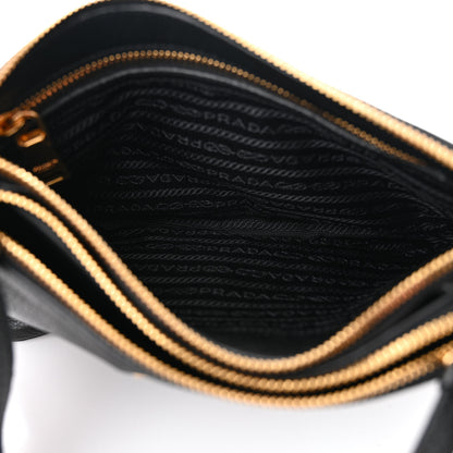Prada Vitello Phenix Double Zip Crossbody Bag Black 5 of 11