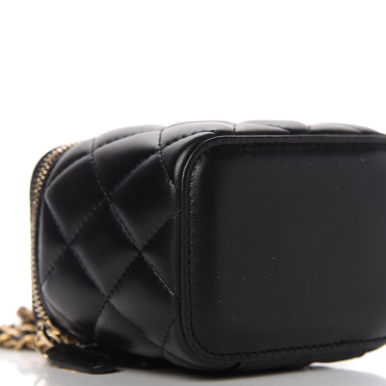 Chanel Lambskin Quilted Mini Pearl Crush Vanity Case With Chain Black 4 of 8