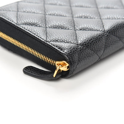 Chanel Caviar Quilted Large Gusset Zip Around Wallet Black 8 of 10