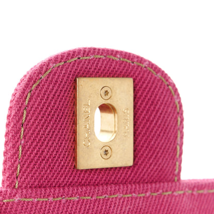 Chanel Washed Denim Quilted Bowling Bag Fuchsia 7 of 11