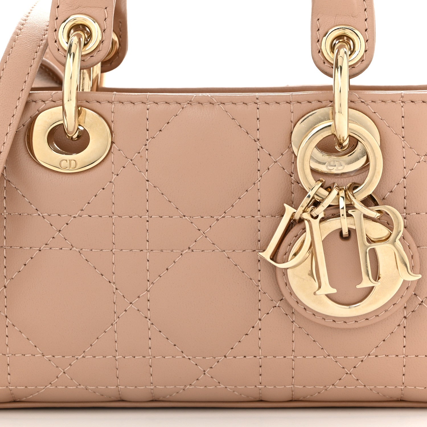 Christian Dior Lambskin Cannage Micro Lady D-Joy Rose Des Vents 8 of 11