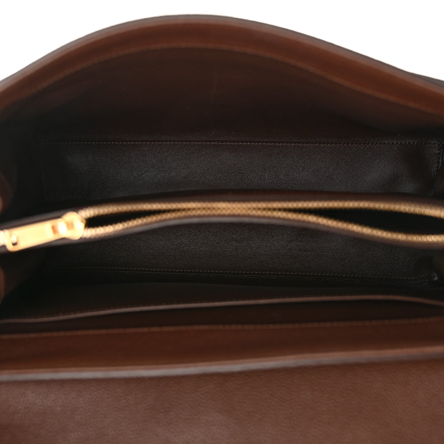 Grained Calfskin Medium 16 Top Handle Bag Brown