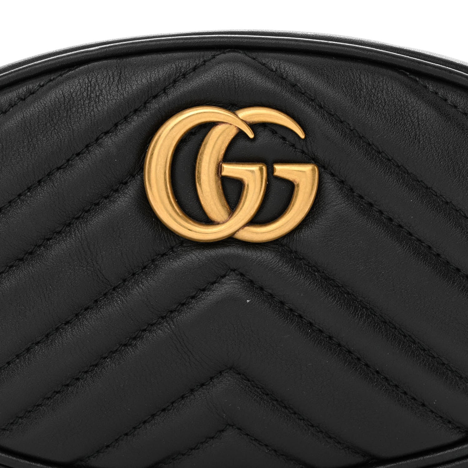 Gucci Calfskin Matelasse GG Marmont Belt Bag 75 30 75/30 Black 11 of 15
