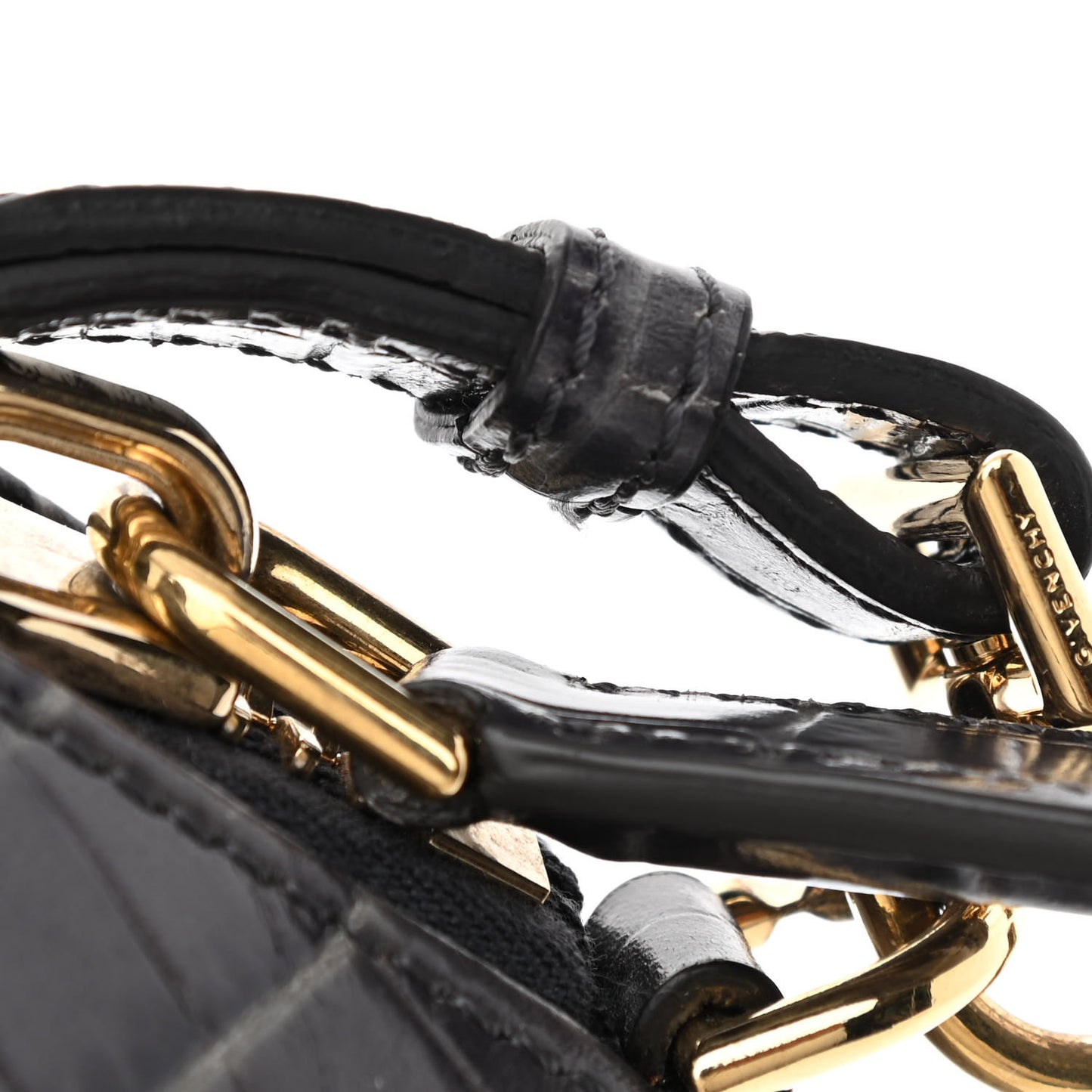 Calfskin Crocodile Embossed Mini Antigona Storm Grey