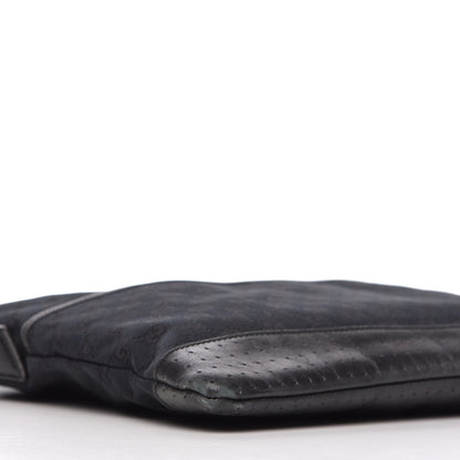 Gucci Monogram Perforated Calfskin Messenger Black 6 of 11