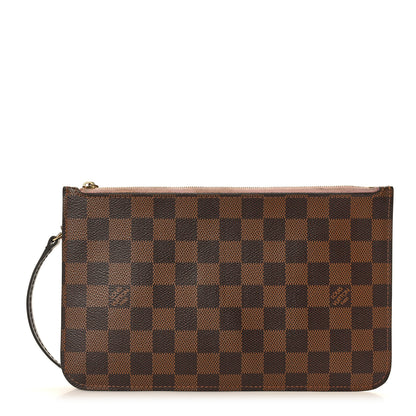 Louis Vuitton Damier Ebene Neverfull MM GM Pochette Rose Ballerine 1 of 9