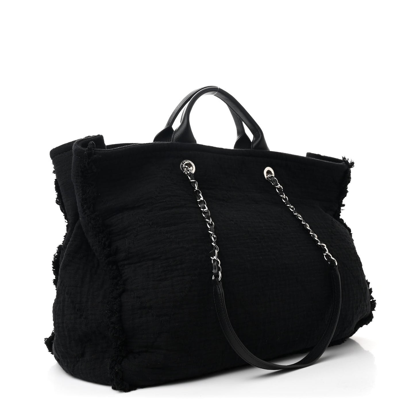 Canvas Extra Large Double Face Shopping Tote Black