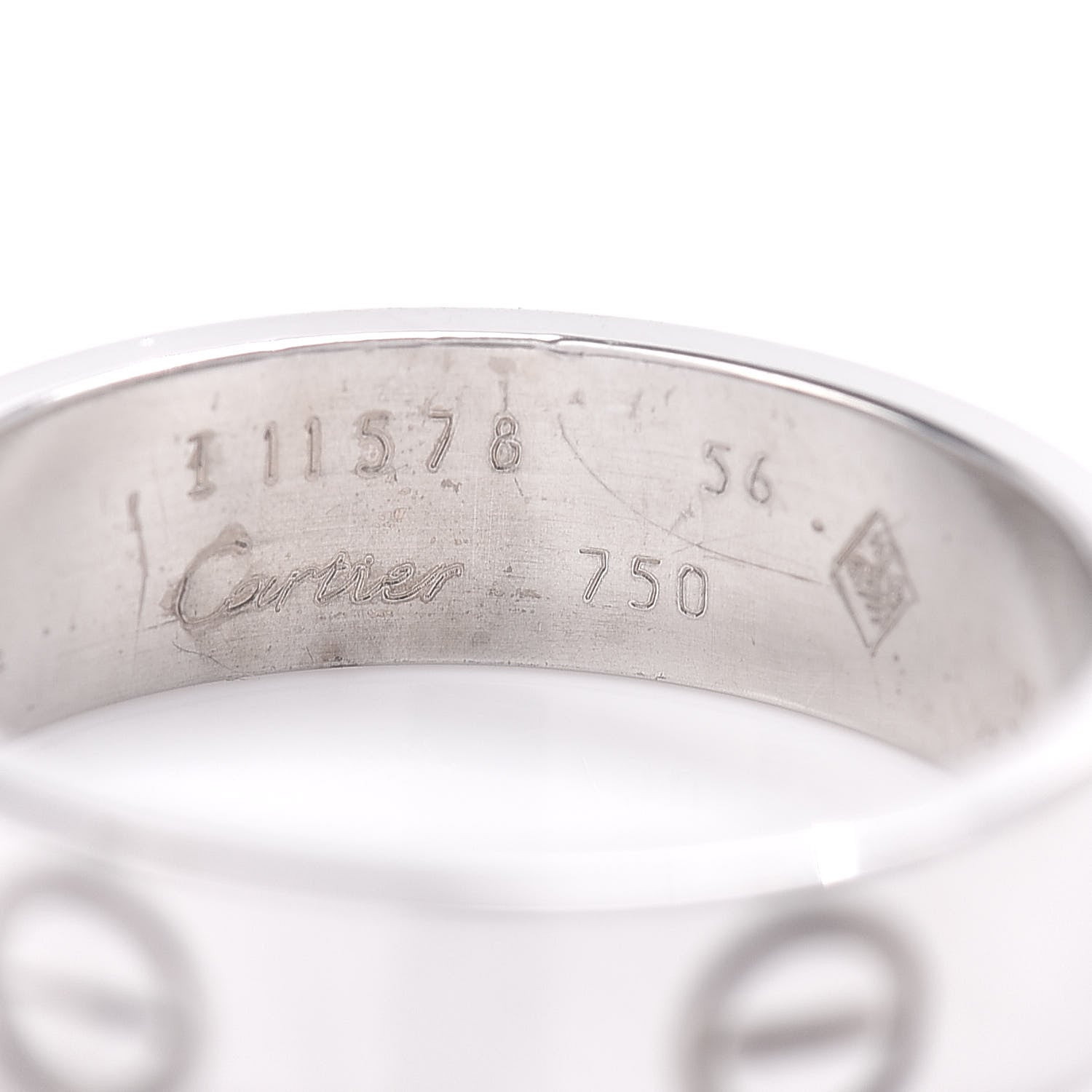 Cartier 18K White Gold 5.5mm LOVE Ring 56 7.5 4 of 4