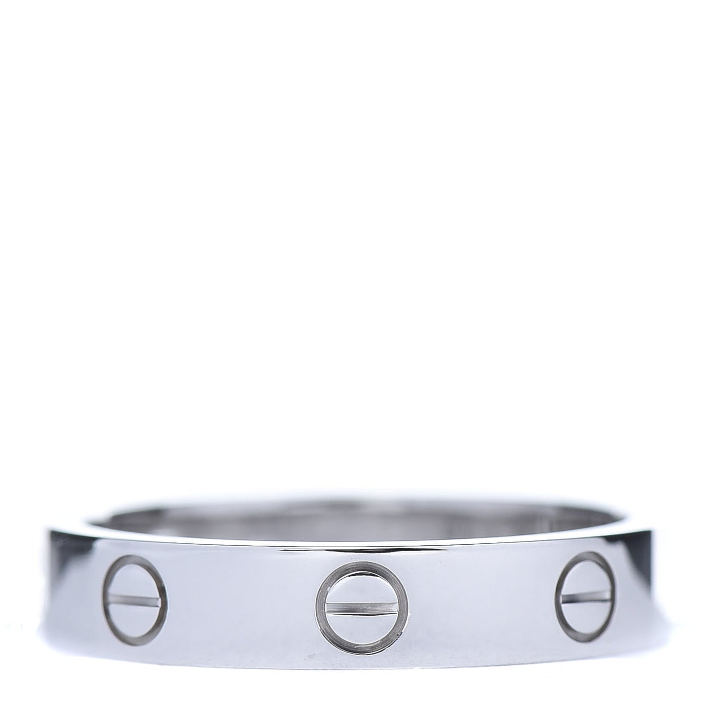 18K White Gold Diamond 4mm LOVE Wedding Band Ring 55 7.25