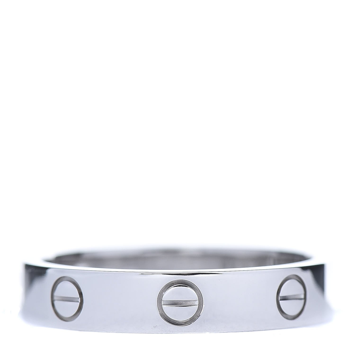 Cartier 18K White Gold Diamond 4mm LOVE Wedding Band Ring 55 7.25 3 of 5