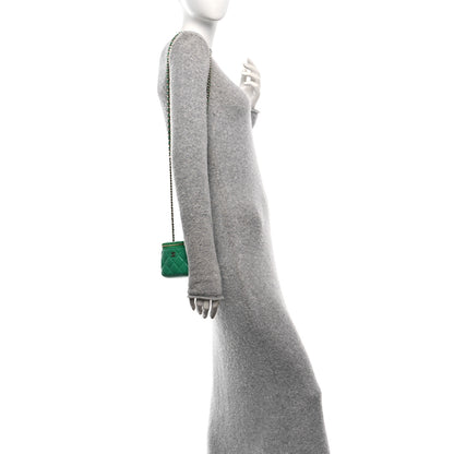 Chanel Lambskin Quilted Mini Vanity Case With Chain Green 3 of 19