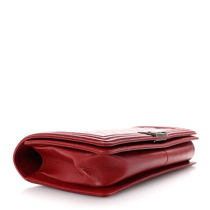Chanel Lambskin Quilted Boy Flap Clutch Red 4 of 7