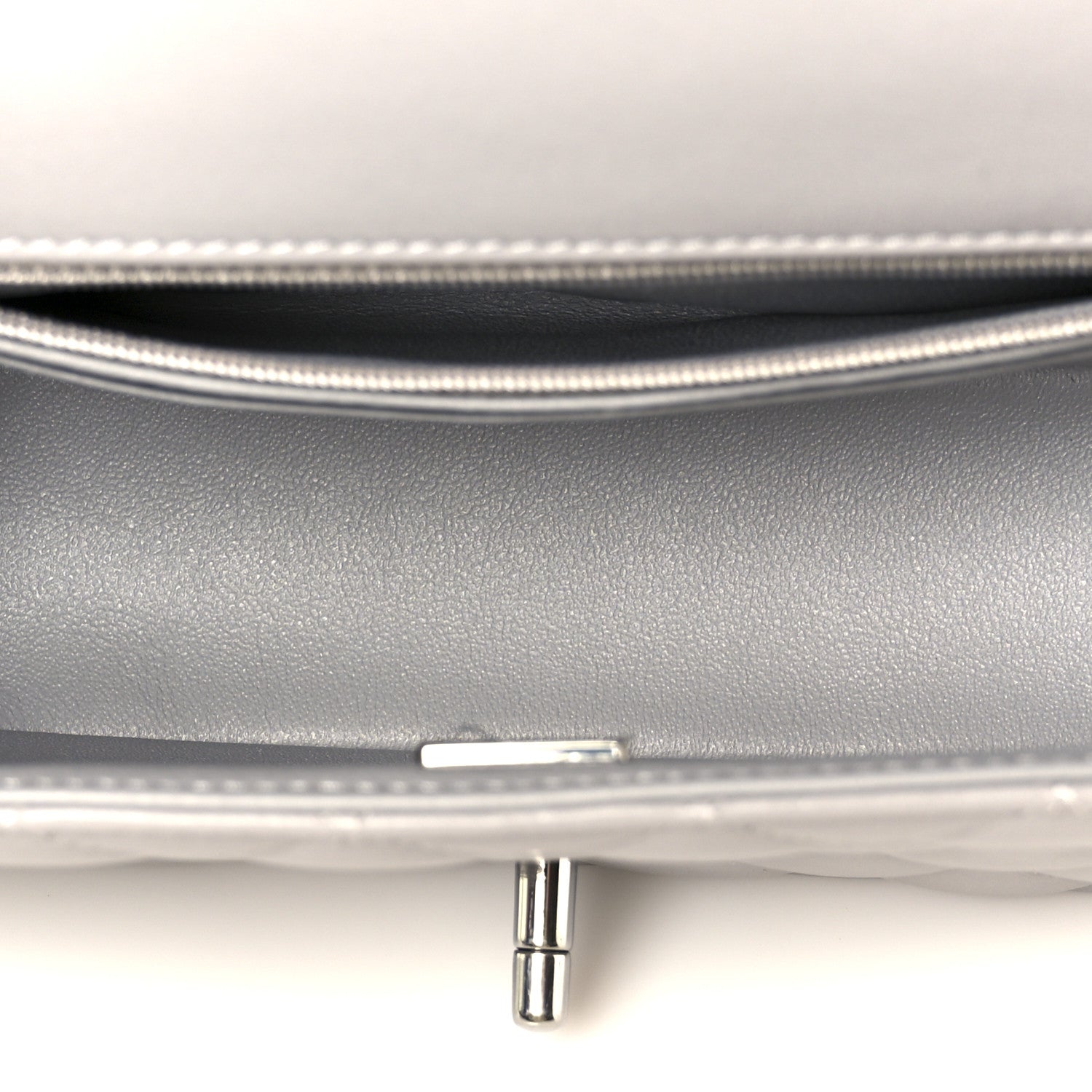 Chanel Lambskin Quilted Mini Rectangular Flap Grey 5 of 12