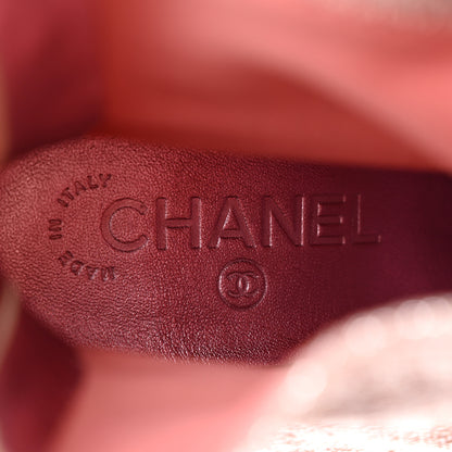 Chanel Fabric Suede Kidskin CC Cap Toe Short Boots 37.5 Pink Black 6 of 11