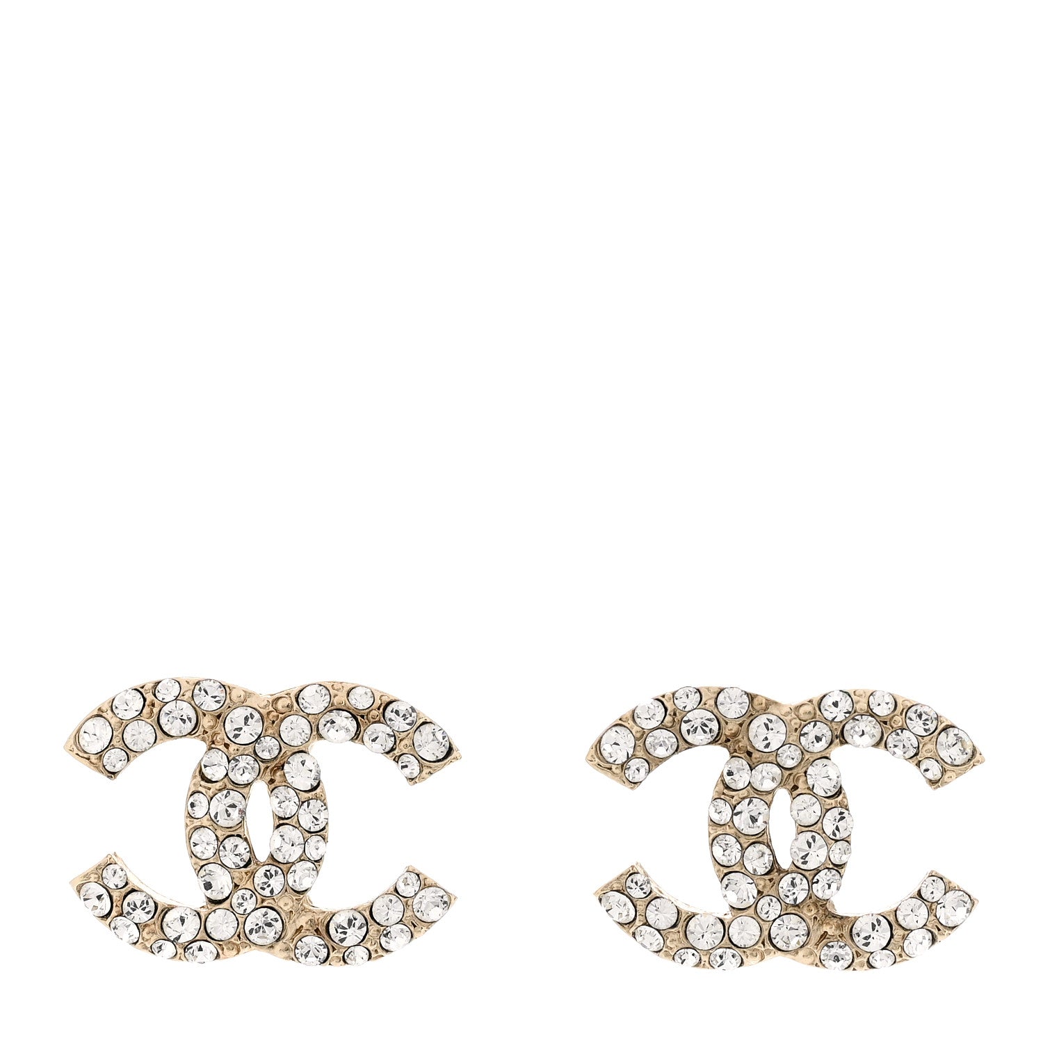 Chanel Crystal CC Earrings Gold 1 of 5