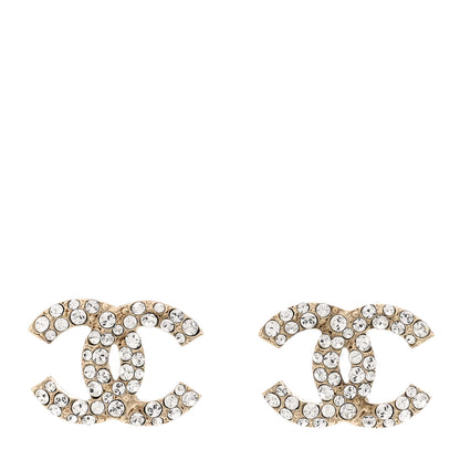 Chanel Crystal CC Earrings Gold 1 of 5