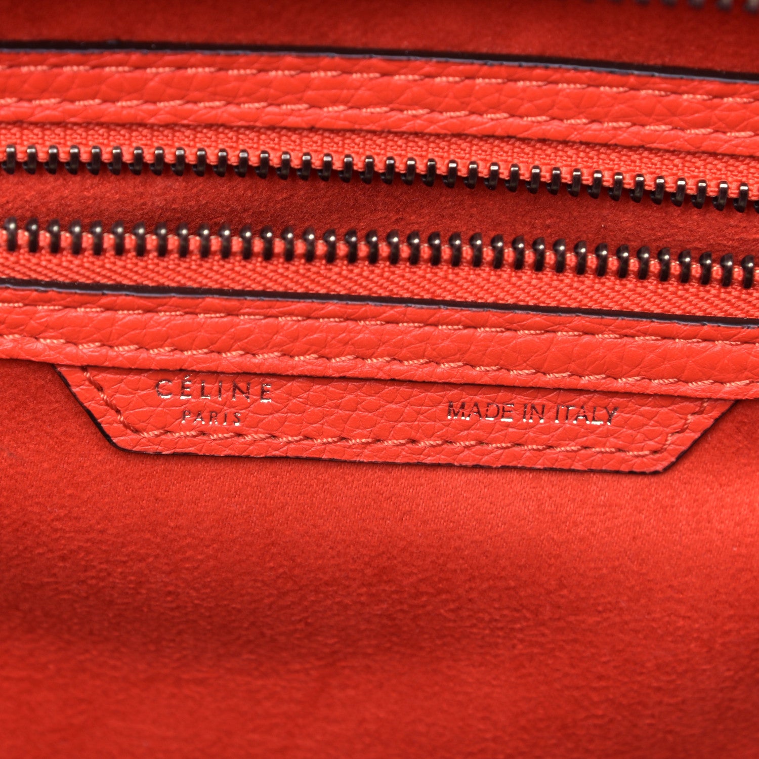 Celine Drummed Calfskin Mini Luggage Vermillion 6 of 6