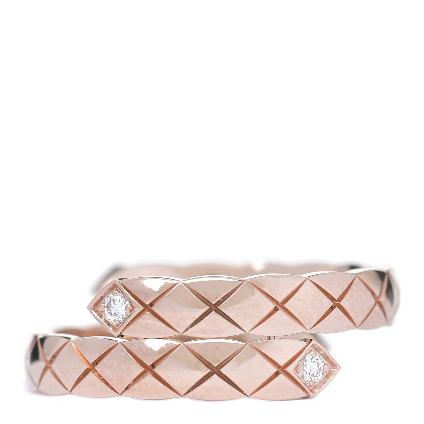 18K Beige Gold Diamond Coco Crush Toi et Moi Ring 51 5.75