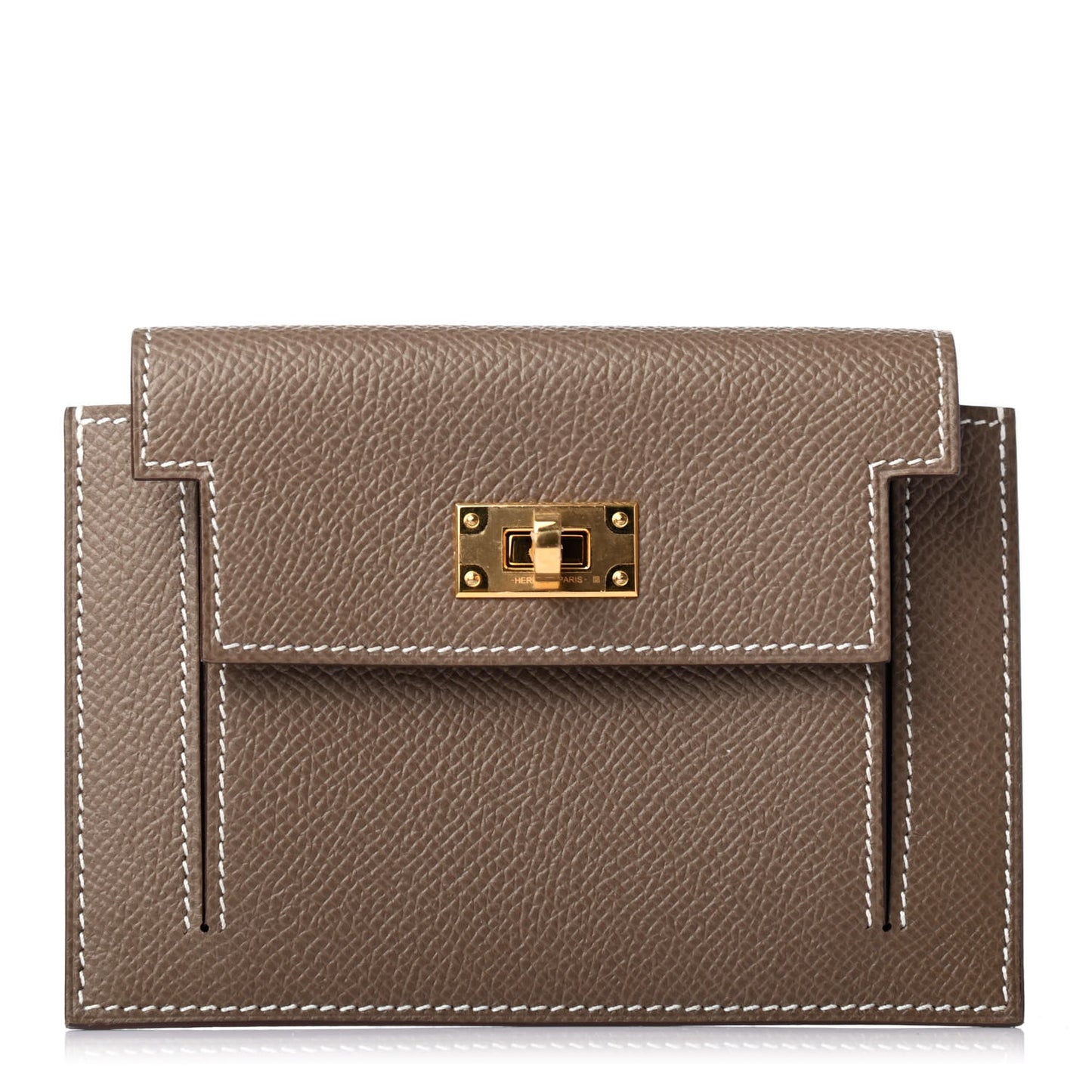 Epsom Kelly Pocket Compact Wallet Etoupe