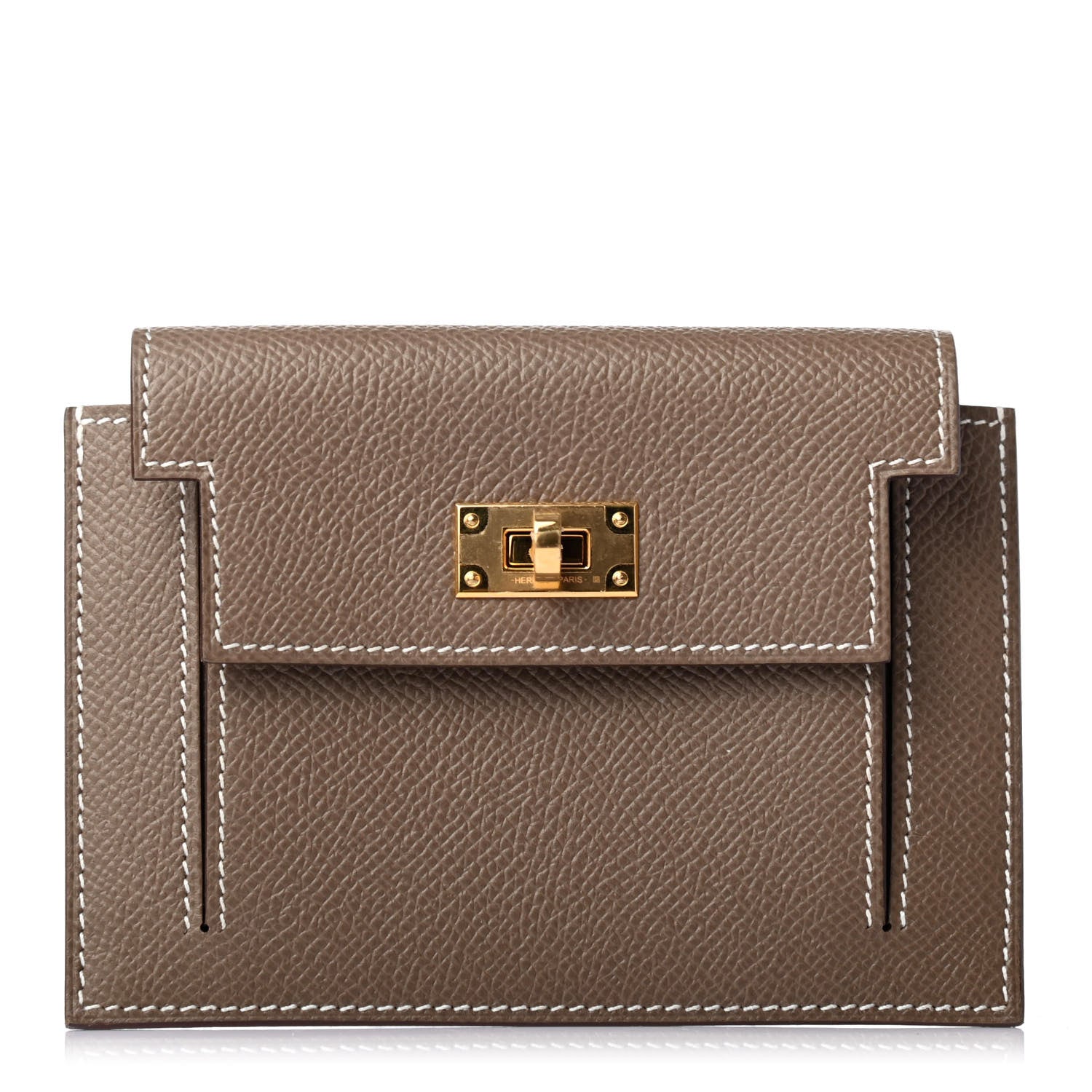 Hermes Epsom Kelly Pocket Compact Wallet Etoupe 1 of 4