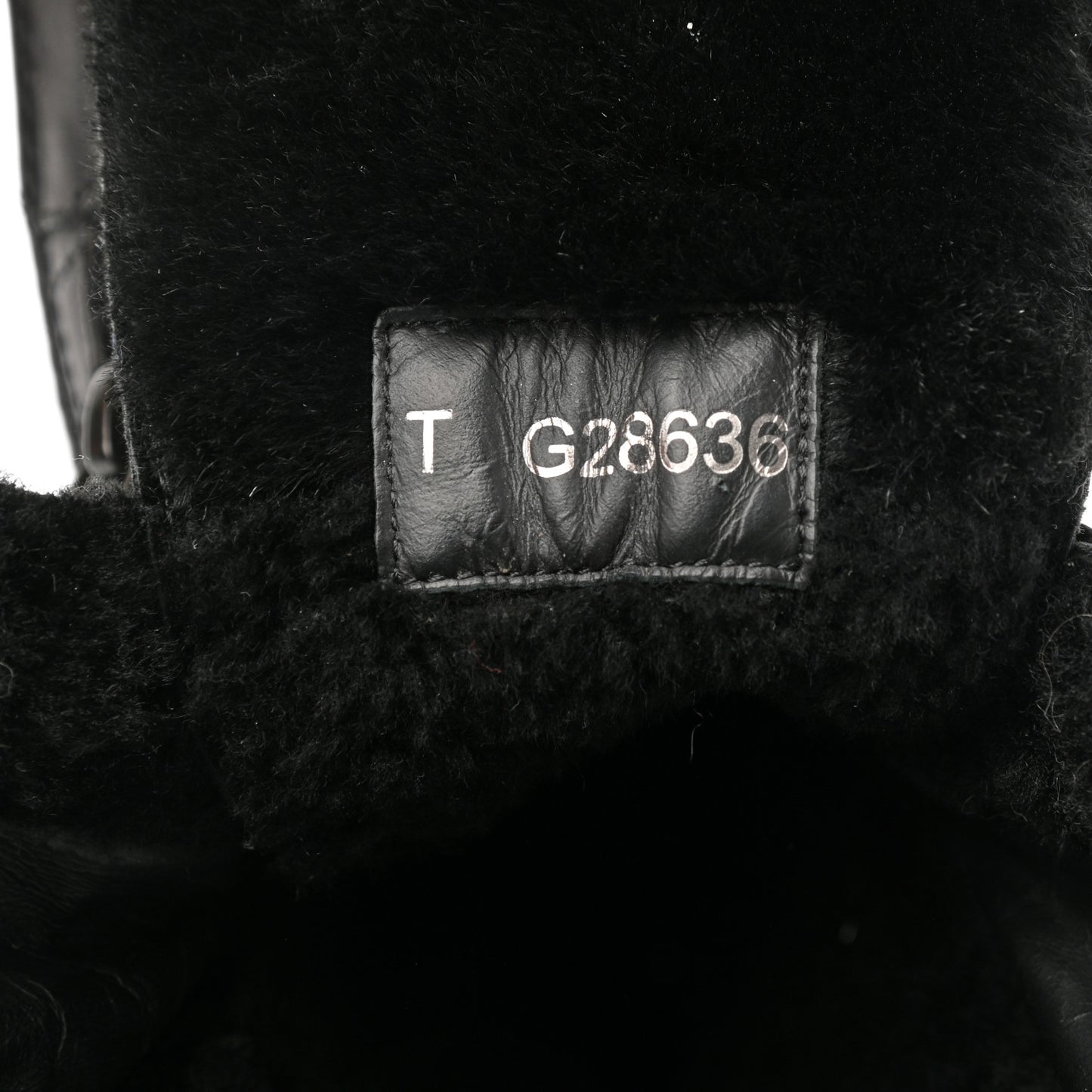 Calfskin Shearling Quilted Cap Toe Combat Boots 39.5 Black