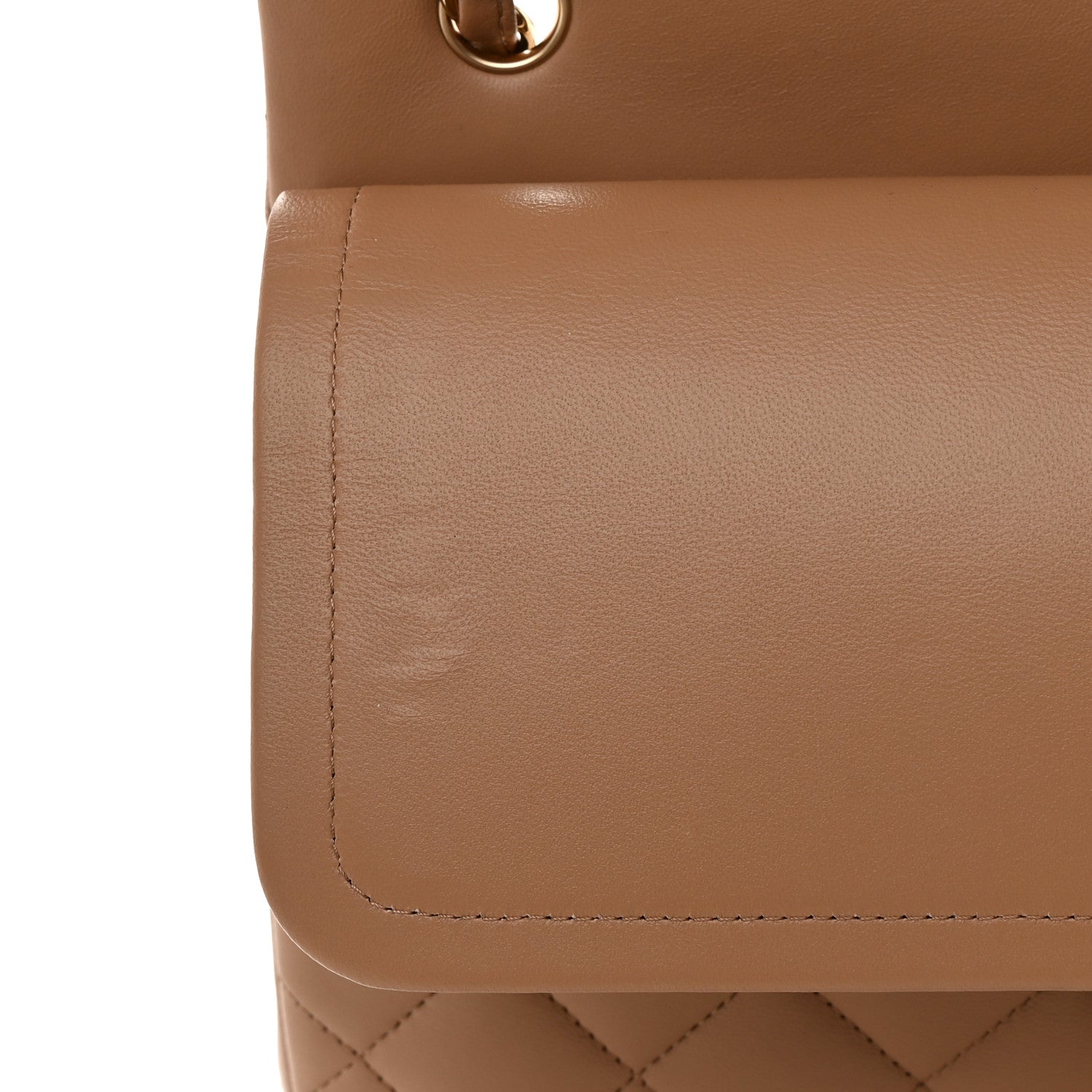 Chanel Lambskin Quilted Jumbo Double Flap Dark Beige 11 of 11