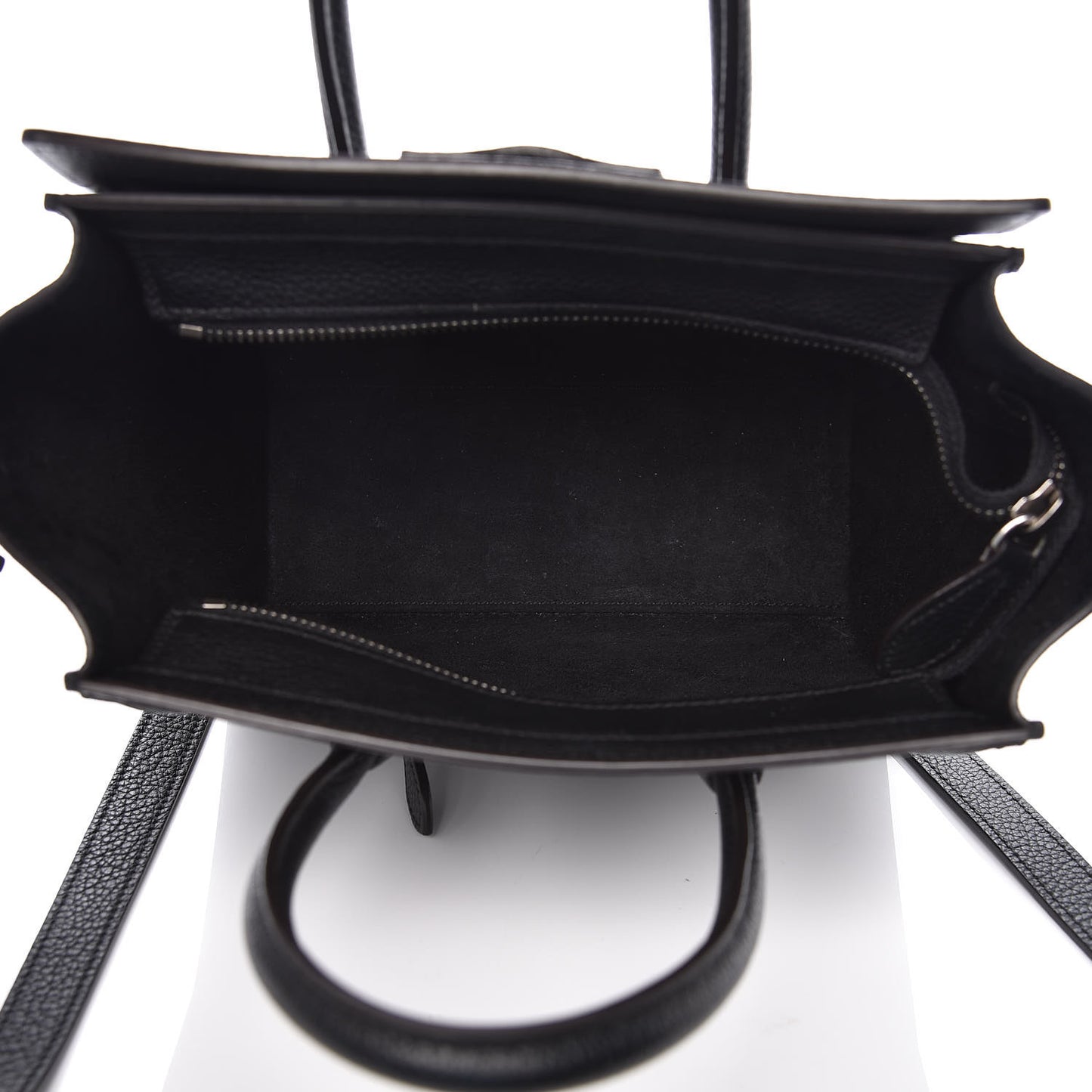 Drummed Calfskin Nano Luggage Black