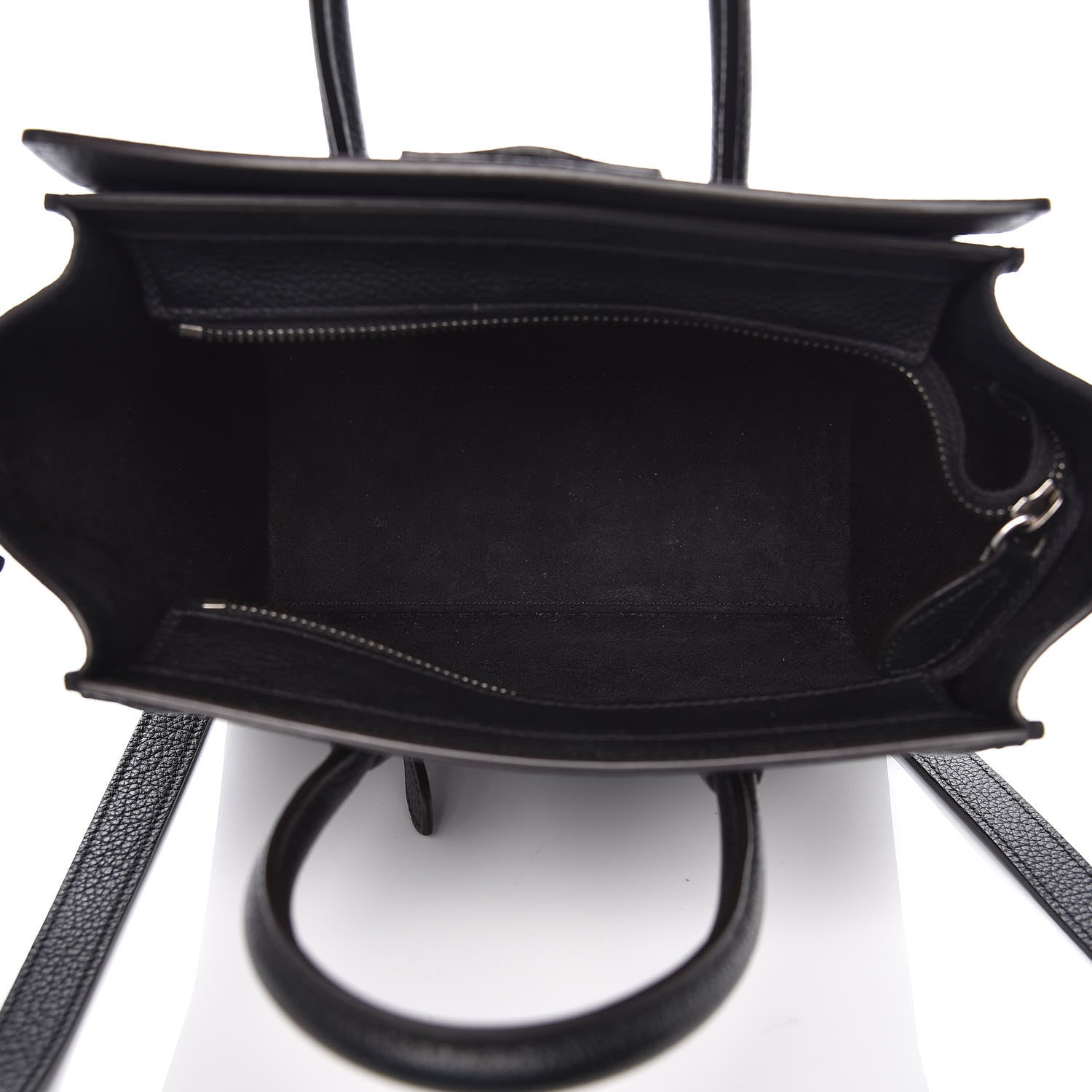 Celine Drummed Calfskin Nano Luggage Black 5 of 9