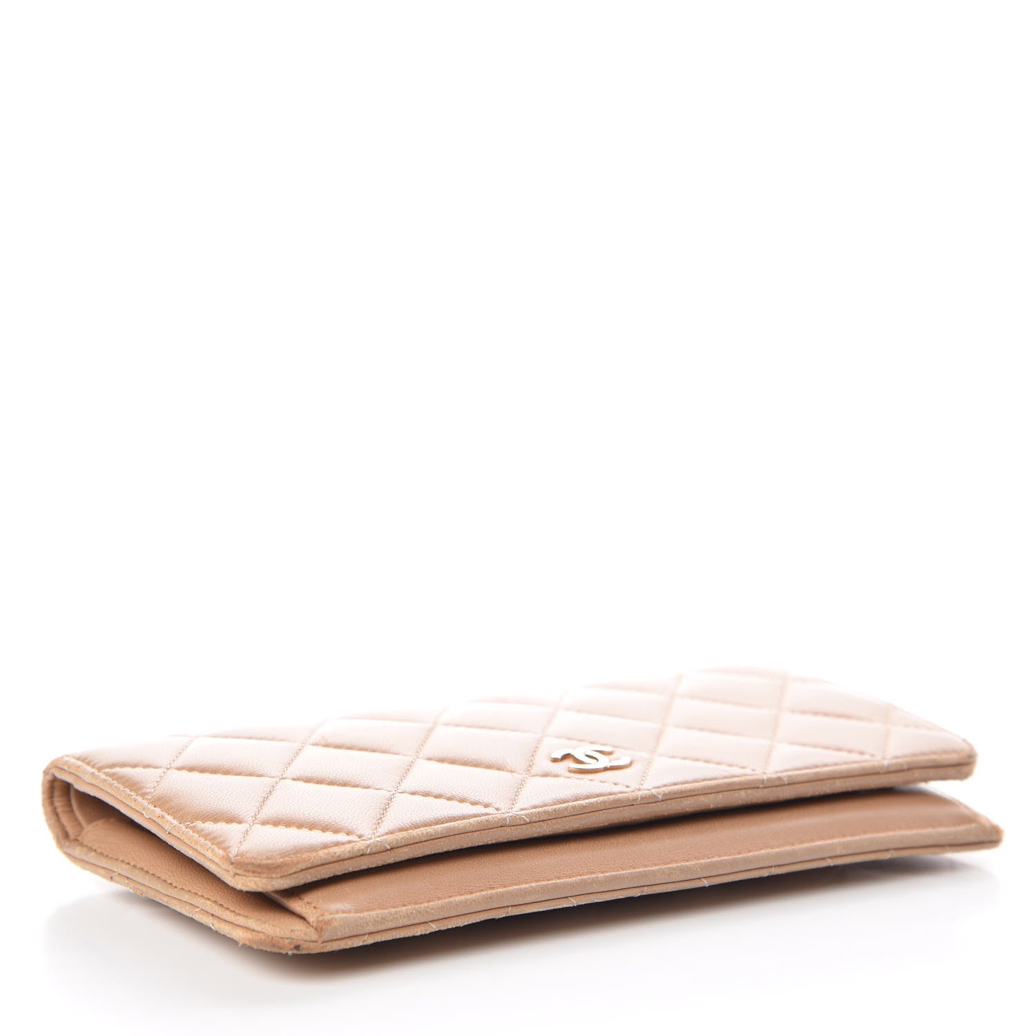 Chanel Lambskin Quilted Yen Wallet Beige 4 of 18