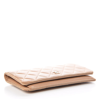 Chanel Lambskin Quilted Yen Wallet Beige 4 of 18