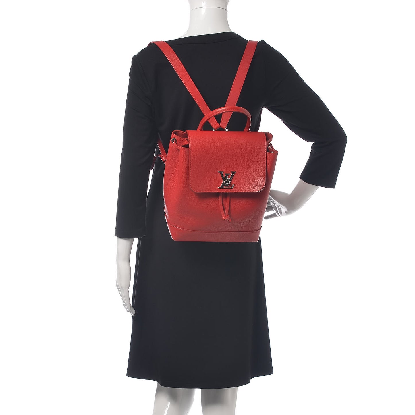 Soft Calfskin Lockme Backpack Rubis