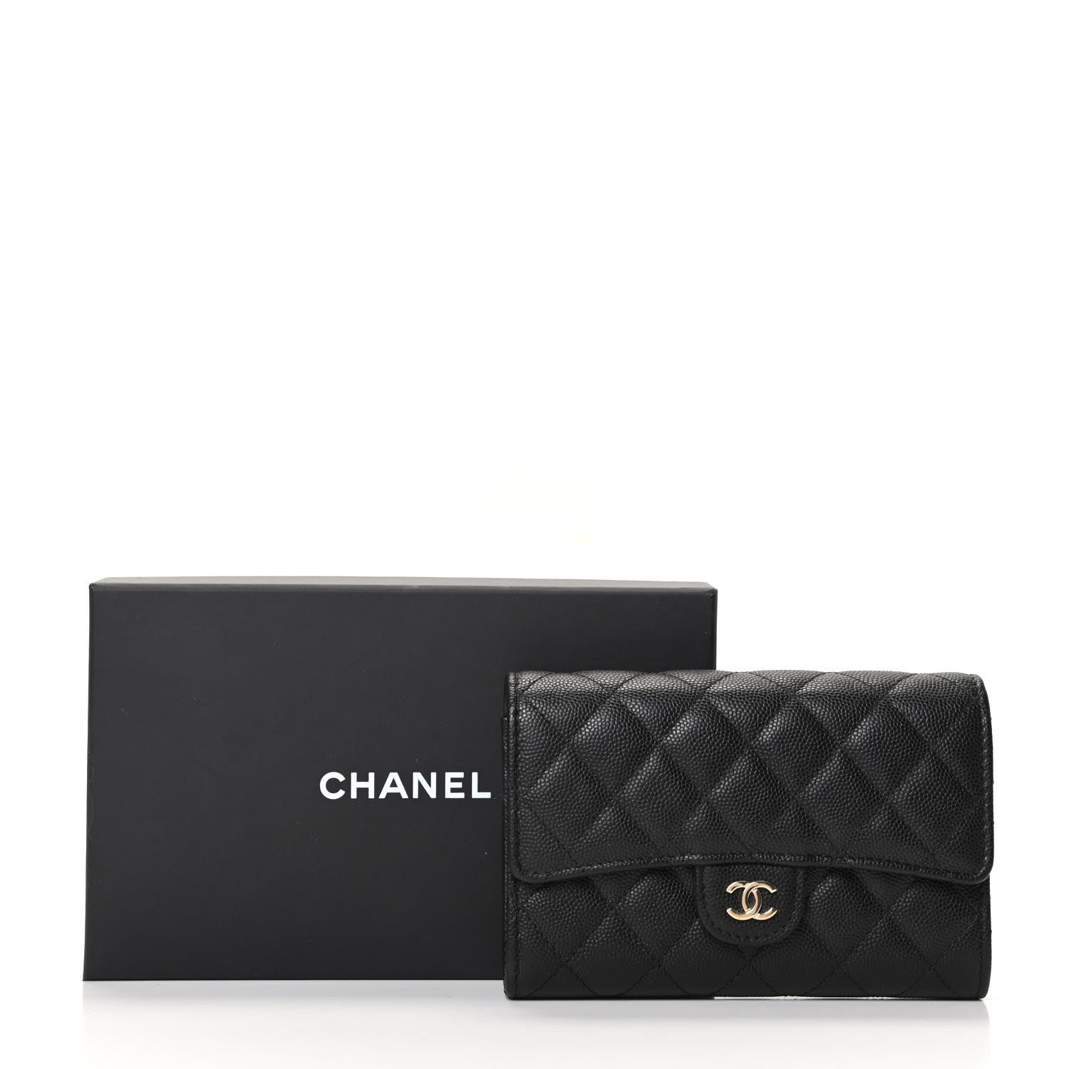 Chanel Caviar Quilted Medium Flap Wallet Black 8 of 8