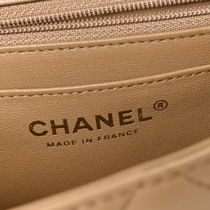 Chanel Lambskin Quilted Mini Top Handle Rectangular Flap Beige 6 of 10